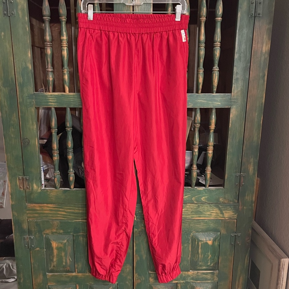 Tibi Bright Red Track Joggers